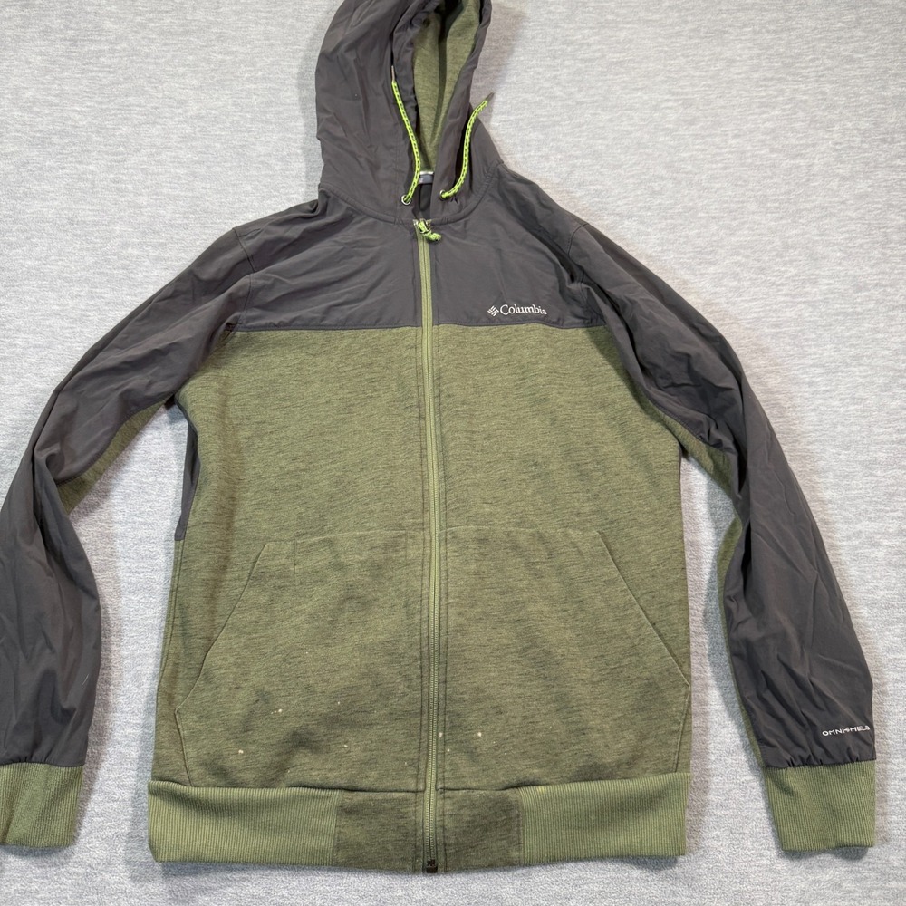 Columbia Jacket Men's S Green Black‎ Omni-Shield Full Zip Hoodie Outdoor Layer